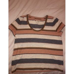 multi-colored striped blouse